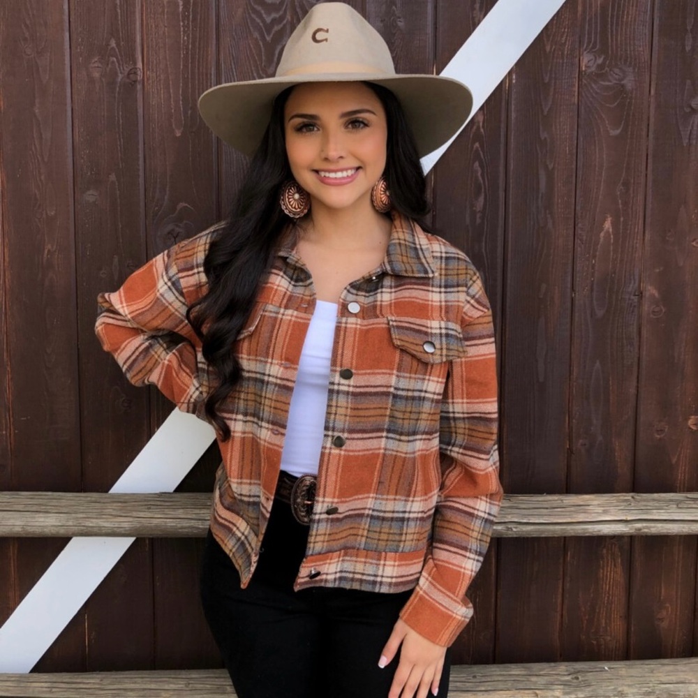 🎁New Oversized Plaid Jacket with Corduroy Collar🎁 - Picture 11 of 15